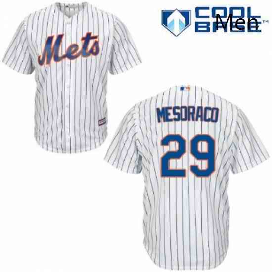 Mens Majestic New York Mets 29 Devin Mesoraco Replica White Home Cool Base MLB Jersey